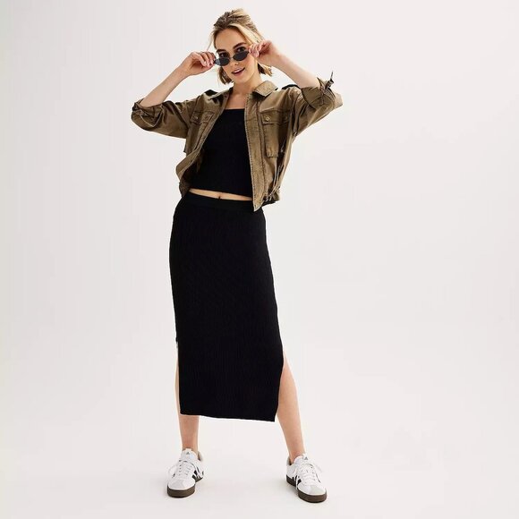 House of Harlow 1960 | Rib Knit Midi Skirt Set | NWT - Picture 1 of 7